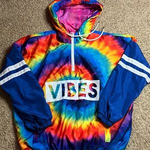 💚💜Rue21 Rainbow Tie-Dye Half Zip Pullover💛❤️